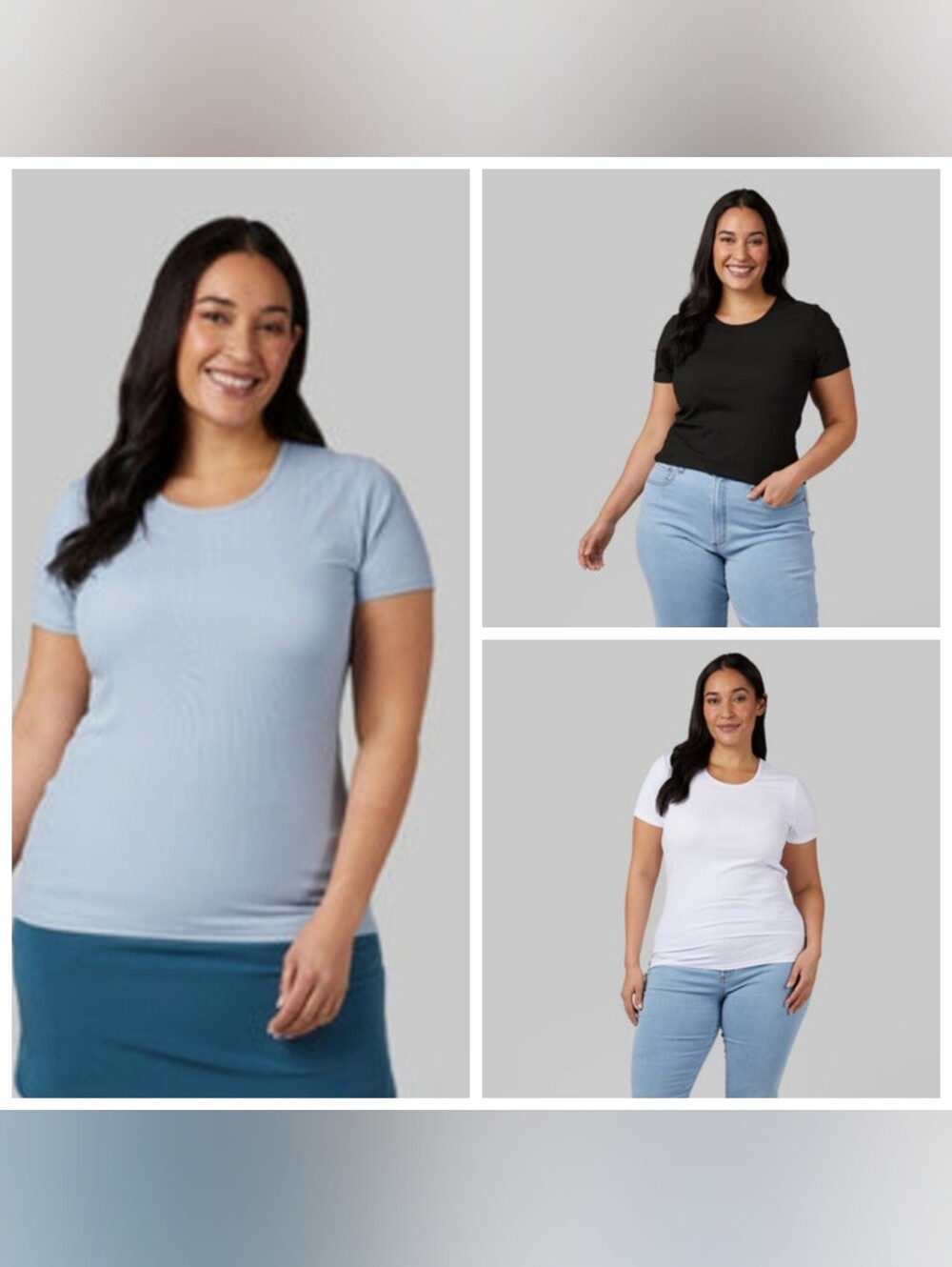 32 Degrees Soft Rib Fitted T-Shirt Bundle Of 3 Size XL Blue Black & White